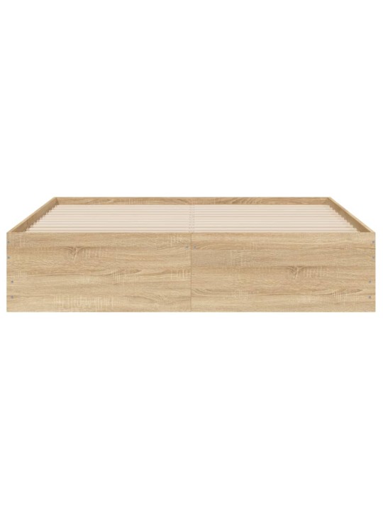 Gultas rāmis ar atvilktnēm, ozola, 140x190cm, inženierijas koks