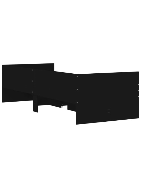 Gultas rāmis ar atvilktnēm, melns, 100x200 cm