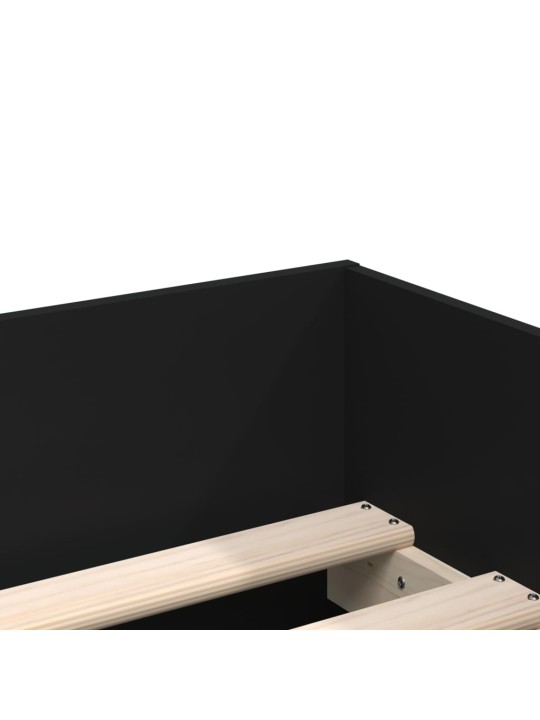 Gultas rāmis ar atvilktnēm, melns, 100x200 cm
