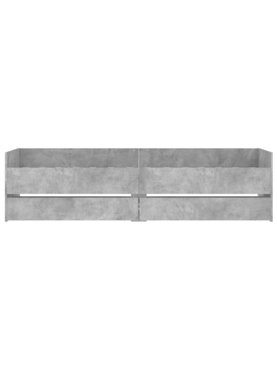 Gultas rāmis ar atvilktnēm, betona pelēks, 100x200 cm