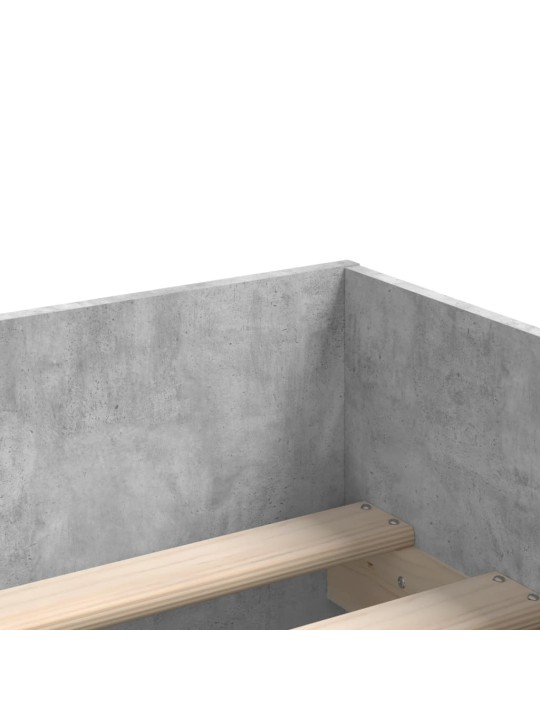 Gultas rāmis ar atvilktnēm, betona pelēks, 100x200 cm