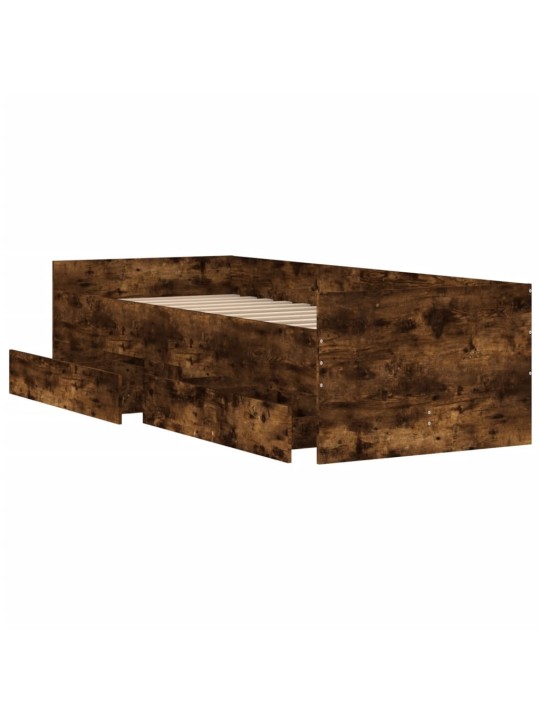 Gultas rāmis ar atvilktnēm, ozolkoka krāsā, 100x200 cm