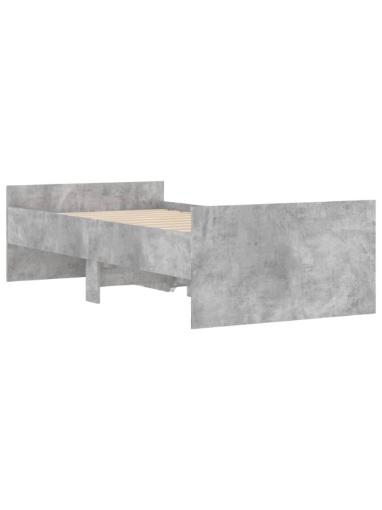 Gultas rāmis ar atvilktnēm, betona pelēks, 100x200 cm