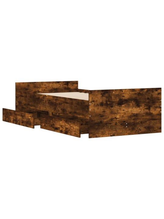 Gultas rāmis ar atvilktnēm, ozolkoka krāsā, 100x200 cm
