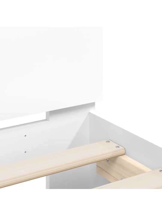 Gultas rāmis ar galvgali un led, balts, 200x200 cm