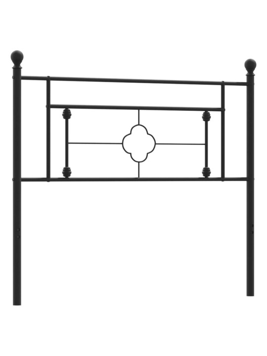 Gultas galvgalis, metāls, melns, 107 cm