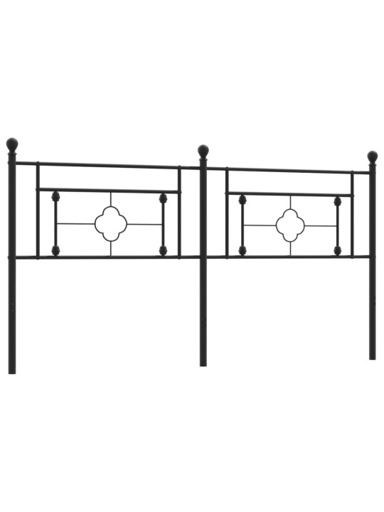 Gultas galvgalis, metāls, melns, 180 cm
