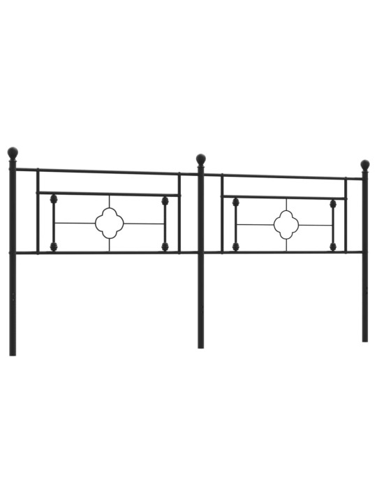 Gultas galvgalis, metāls, melns, 200 cm