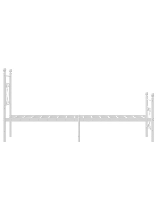 Gultas rāmis ar galvgali un kājgali, balts metāls, 80x200 cm