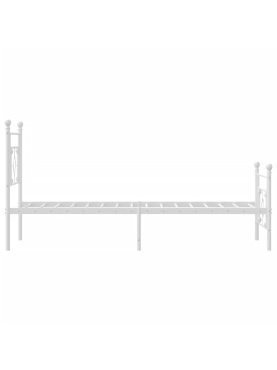 Gultas rāmis ar galvgali un kājgali, balts metāls, 100x200 cm