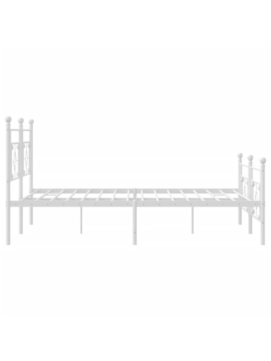 Gultas rāmis ar galvgali un kājgali, balts metāls, 200x200 cm