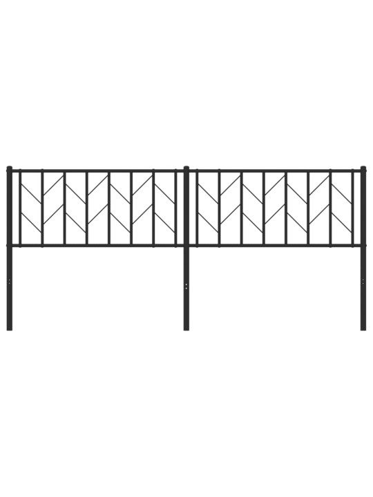 Gultas galvgalis, metāls, melns, 193 cm
