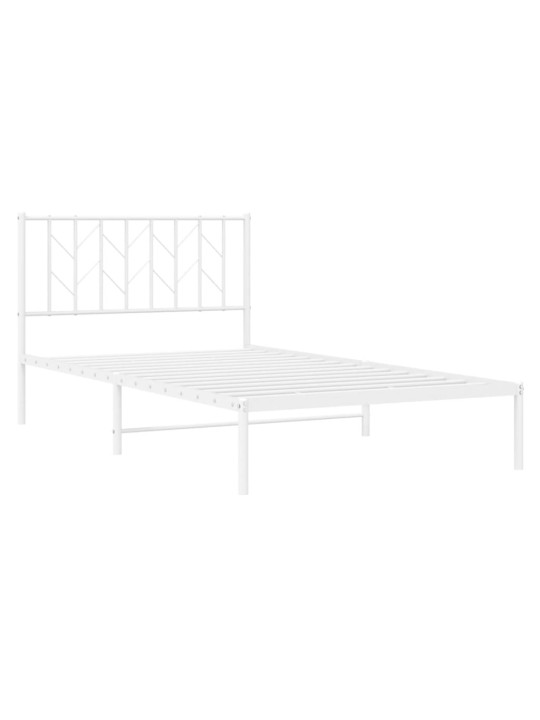 Gultas rāmis ar galvgali, balts metāls, 107x203 cm