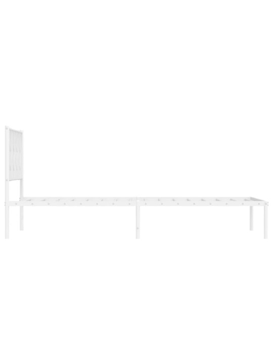 Gultas rāmis ar galvgali, balts metāls, 107x203 cm