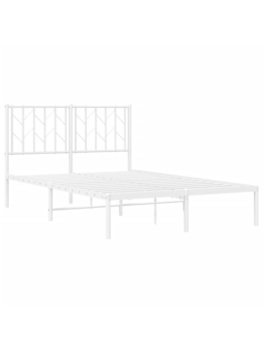 Gultas rāmis ar galvgali, balts metāls, 120x200 cm