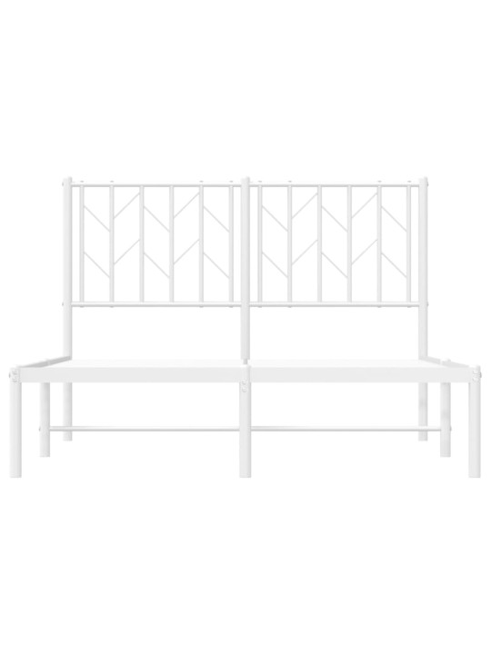 Gultas rāmis ar galvgali, balts metāls, 120x200 cm