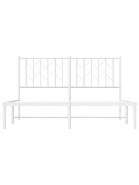 Gultas rāmis ar galvgali, balts metāls, 140x190 cm