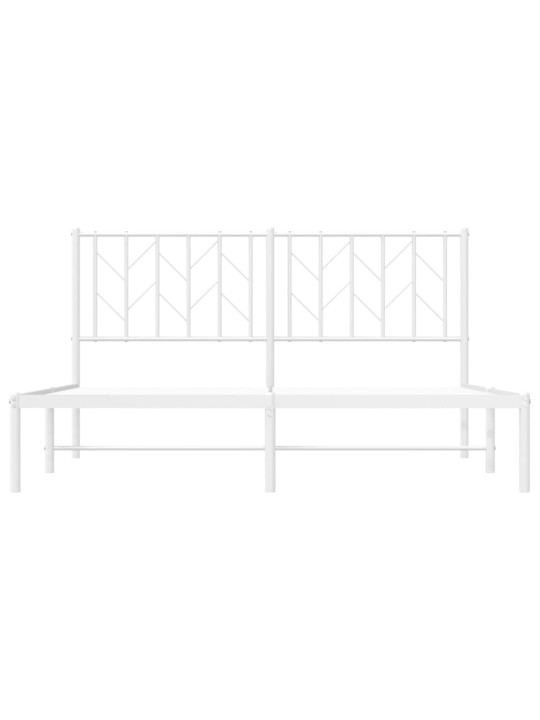 Gultas rāmis ar galvgali, balts metāls, 150x200 cm