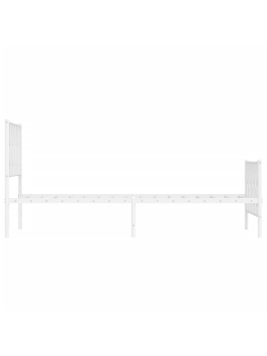 Gultas rāmis ar galvgali un kājgali, balts metāls, 100x200 cm
