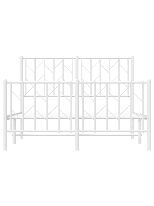Gultas rāmis ar galvgali un kājgali, balts metāls, 120x190 cm