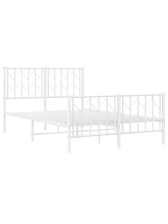 Gultas rāmis ar galvgali un kājgali, balts metāls, 120x200 cm