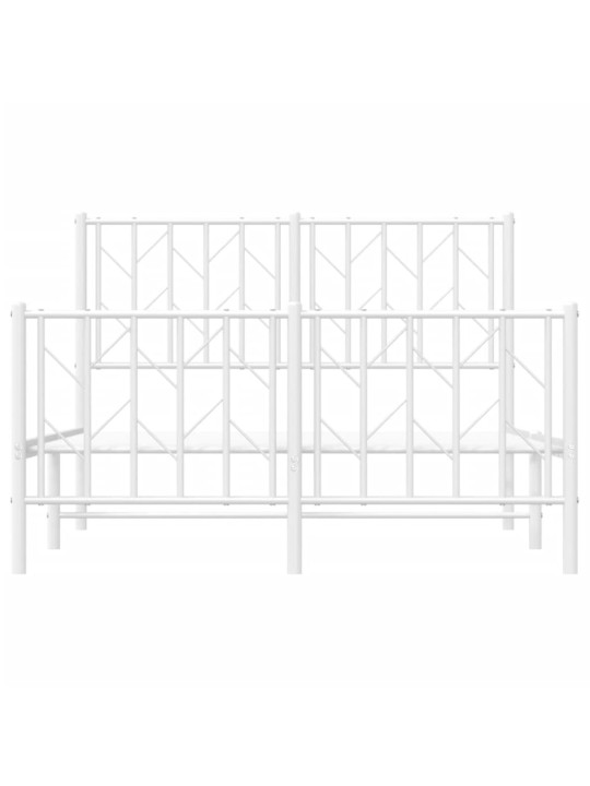 Gultas rāmis ar galvgali un kājgali, balts metāls, 120x200 cm