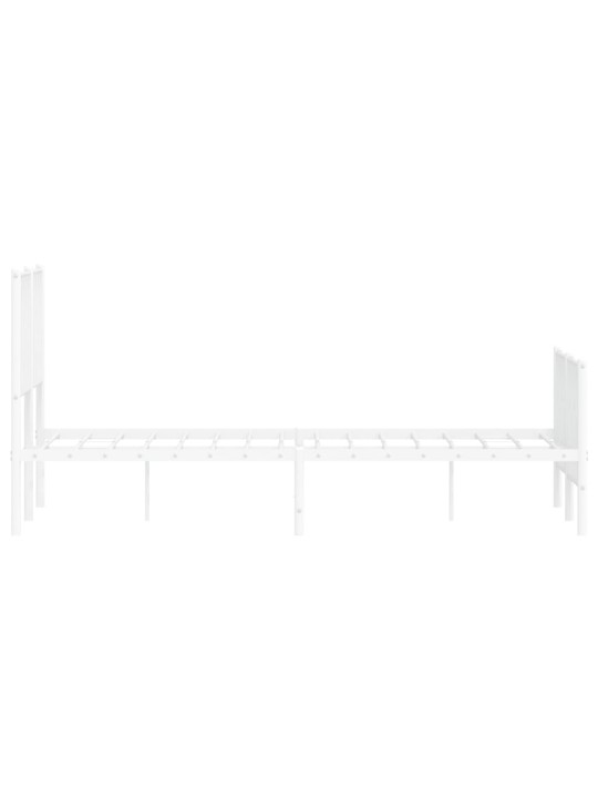Gultas rāmis ar galvgali un kājgali, balts metāls, 120x200 cm