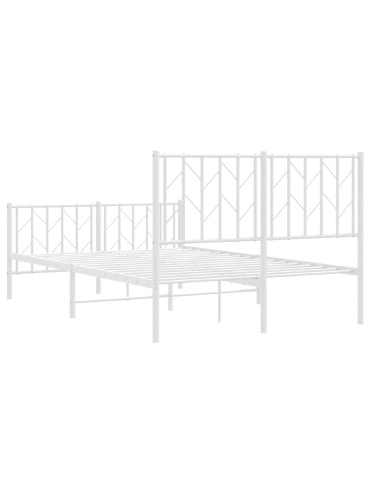 Gultas rāmis ar galvgali un kājgali, balts metāls, 120x200 cm