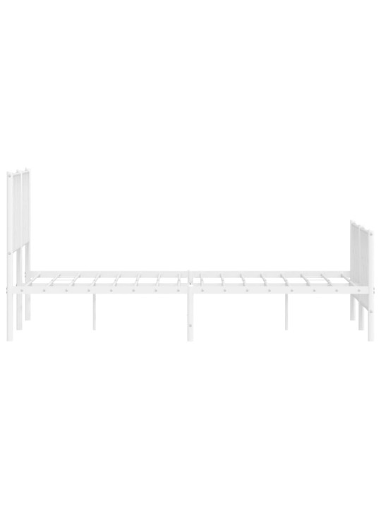 Gultas rāmis ar galvgali un kājgali, balts metāls, 135x290 cm