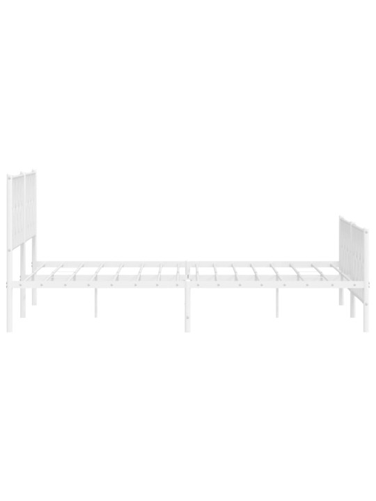 Gultas rāmis ar galvgali un kājgali, balts metāls, 200x200 cm