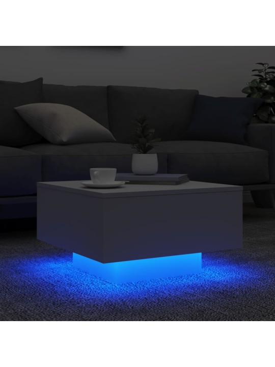 Kafijas galdiņš ar led, balts, 55x55x31 cm