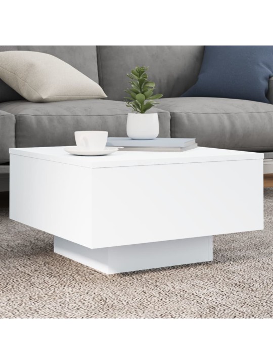Kafijas galdiņš ar led, balts, 55x55x31 cm