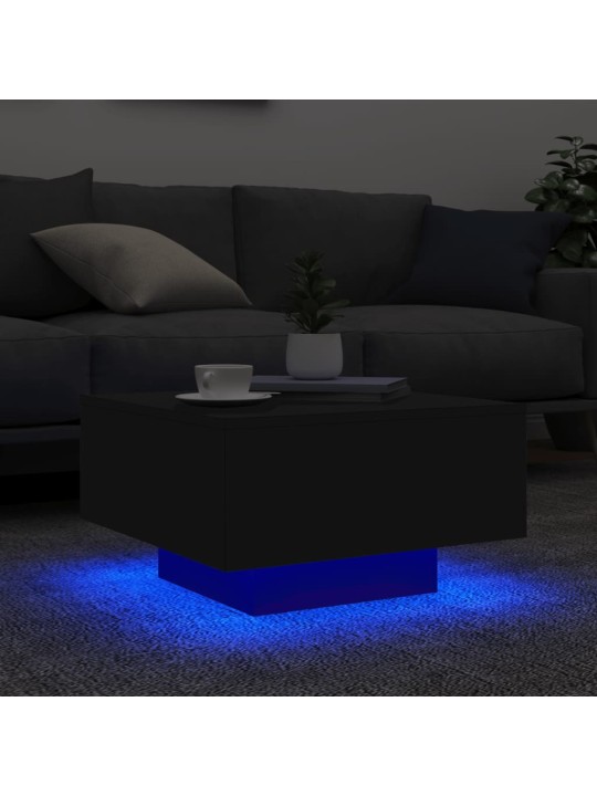 Kafijas galdiņš ar led, melns, 55x55x31 cm