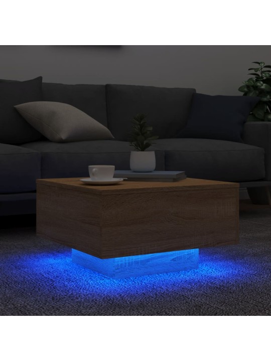 Kafijas galdiņš ar led, ozolkoka krāsa, 55x55x31 cm