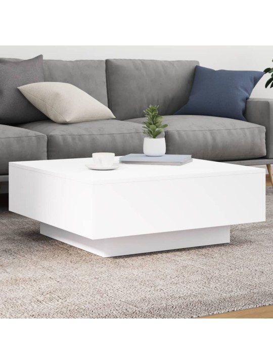 Kafijas galdiņš ar led, balts, 80x80x31 cm