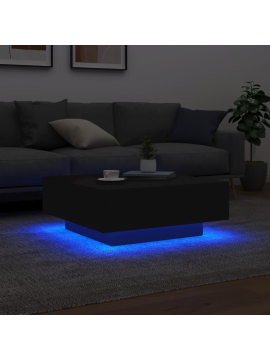 Kafijas galdiņš ar led, melns, 80x80x31 cm