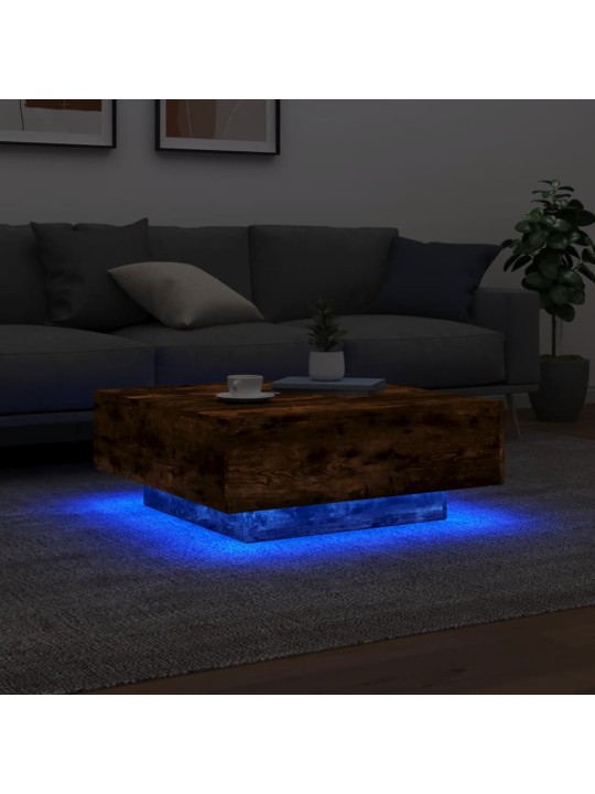 Kafijas galdiņš ar led, ozolkoka, 80x80x31 cm