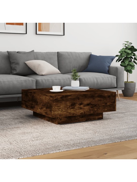 Kafijas galdiņš ar led, ozolkoka, 80x80x31 cm