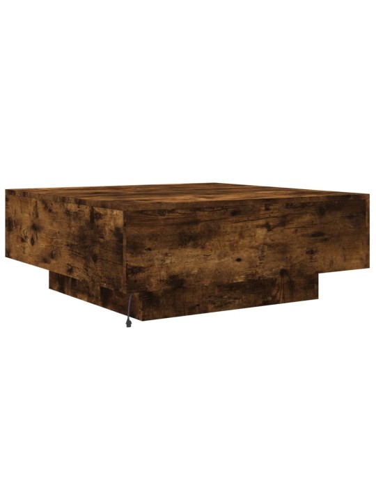 Kafijas galdiņš ar led, ozolkoka, 80x80x31 cm