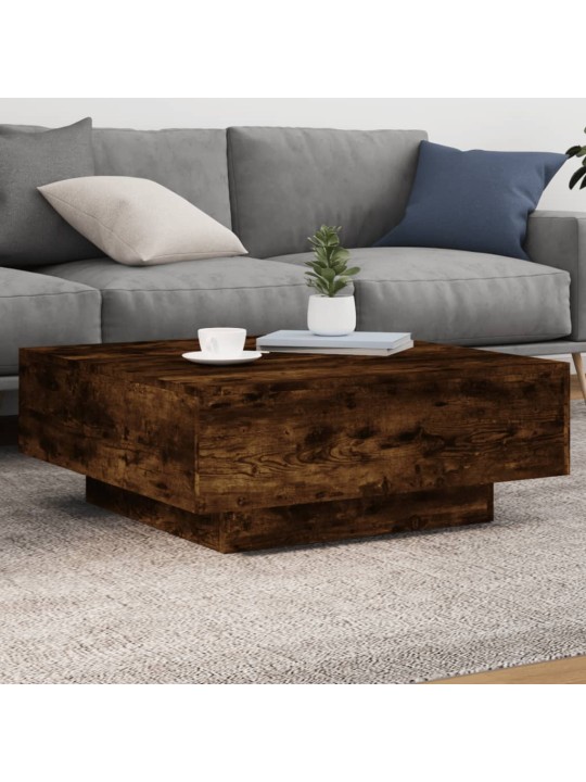 Kafijas galdiņš ar led, ozolkoka, 80x80x31 cm