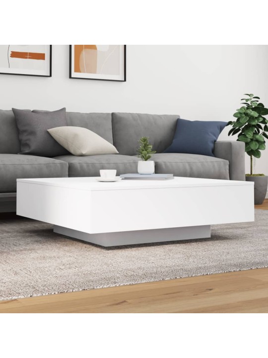 Kafijas galdiņš ar led, balts, 100x100x31 cm