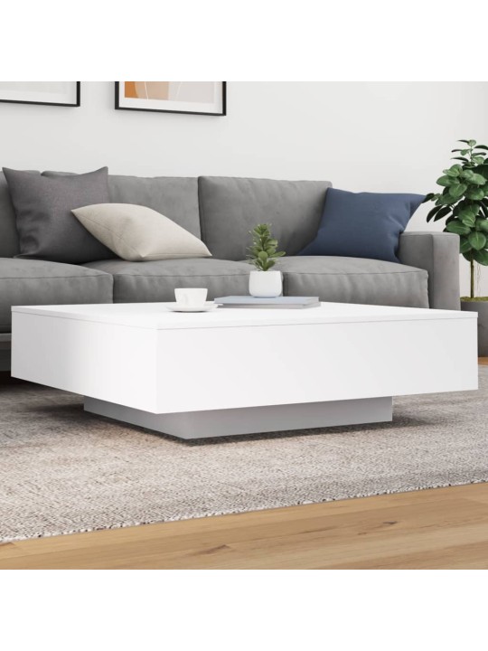 Kafijas galdiņš ar led, balts, 100x100x31 cm
