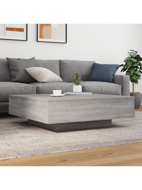 Kafijas galdiņš ar led, pelēka ozolkoka krāsa, 100x100x31 cm