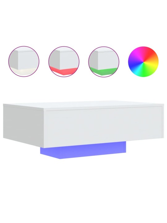 Kafijas galdiņš ar led, balts, 85x55x31 cm