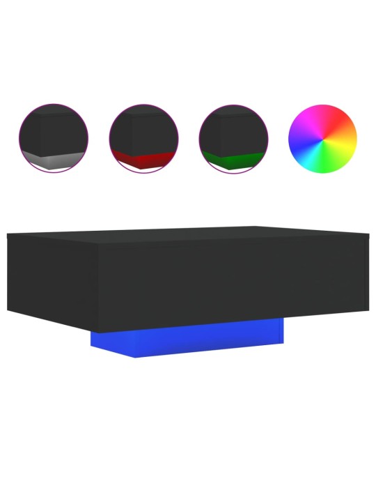 Kafijas galdiņš ar led, melns, 85x55x31 cm