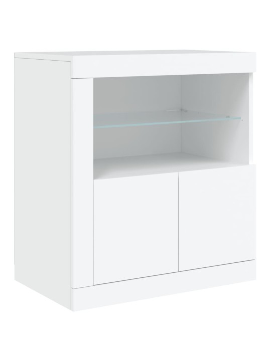 Kumode ar led lampiņām, balta, 60,5x37x67 cm