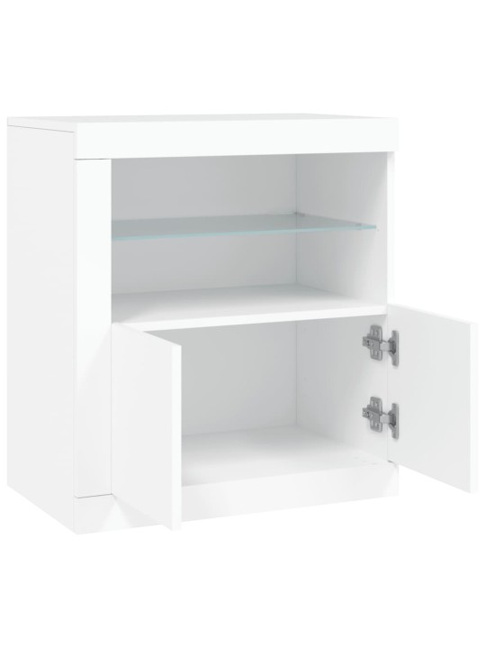 Kumode ar led lampiņām, balta, 60,5x37x67 cm