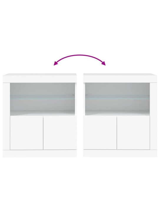 Kumode ar led lampiņām, balta, 60,5x37x67 cm