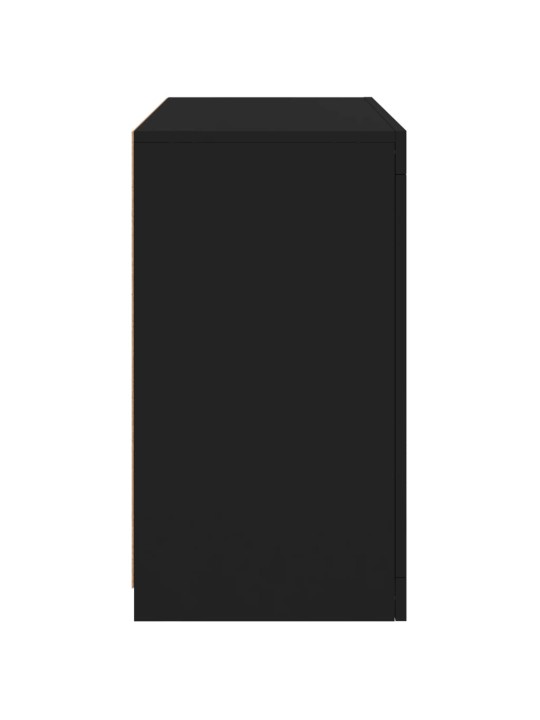 Kumode ar led lampiņām, melna, 60,5x37x67 cm