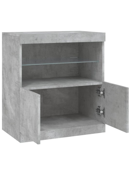 Kumode ar led lampiņām, betona pelēka, 60,5x37x67 cm